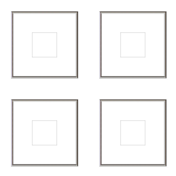 Gallery Wall - The Quads #Q206 Ashton (Flat) / Silver Gloss Gallery Walls Made Easy