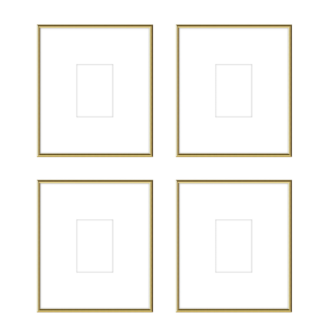 Gallery Wall - The Quads #Q207 Ashton (Flat) / Gold Gloss Gallery Walls Made Easy