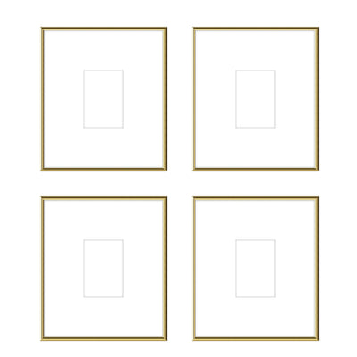 Gallery Wall - The Quads #Q207 Ashton (Flat) / Gold Gloss Gallery Walls Made Easy