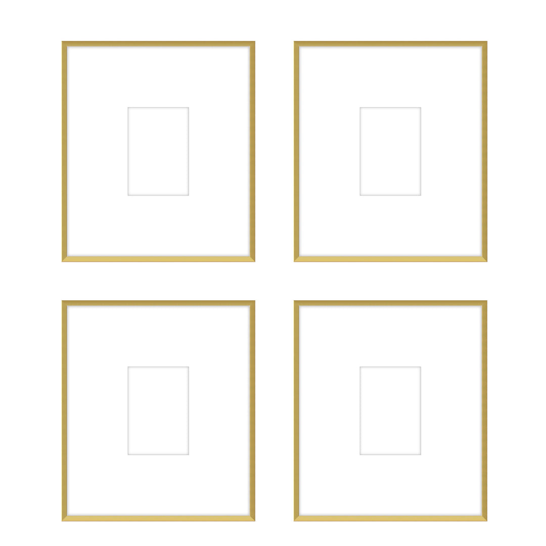 Gallery Wall - The Quads #Q207 Ashton (Flat) / Gold Satin Gallery Walls Made Easy