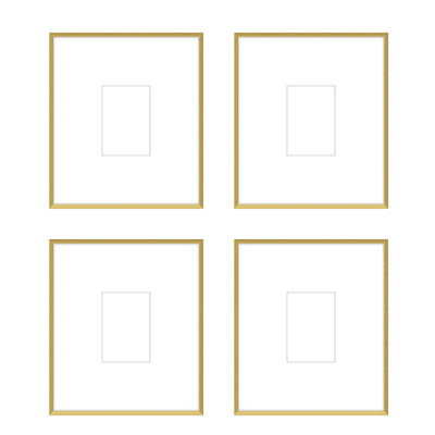 Gallery Wall - The Quads #Q207 Ashton (Flat) / Gold Satin Gallery Walls Made Easy