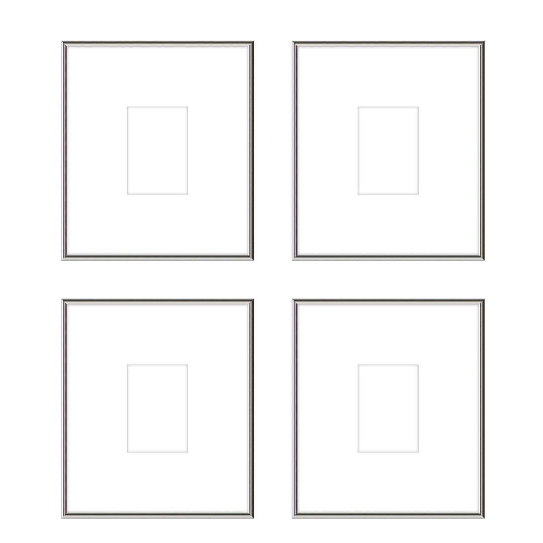 Gallery Wall - The Quads #Q207 Ashton (Flat) / Silver Gloss Gallery Walls Made Easy