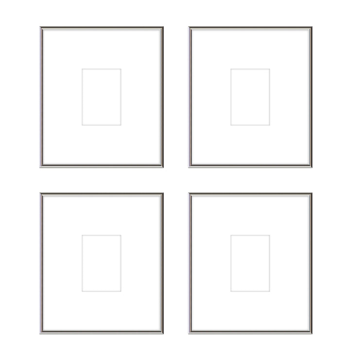 Gallery Wall - The Quads #Q207 Ashton (Flat) / Silver Gloss Gallery Walls Made Easy