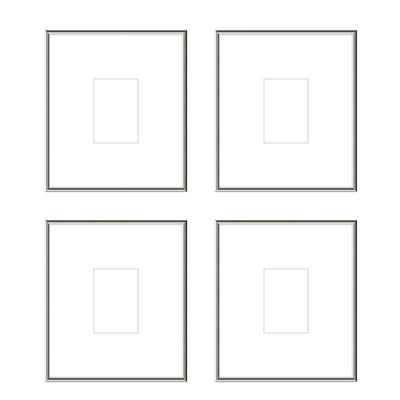 Gallery Wall - The Quads #Q207 Ashton (Flat) / Silver Gloss Gallery Walls Made Easy