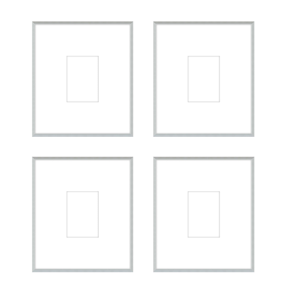 Gallery Wall - The Quads #Q207 Ashton (Flat) / Silver Satin Gallery Walls Made Easy