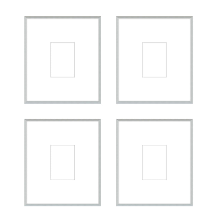 Gallery Wall - The Quads #Q207 Ashton (Flat) / Silver Satin Gallery Walls Made Easy