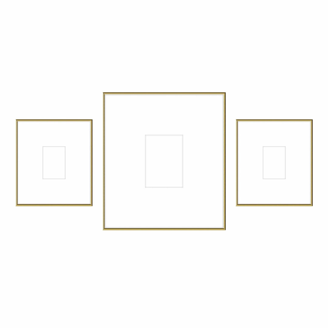 Gallery Wall -Triptych #103 Ashton (Flat) / Gold Gloss Gallery Walls Made Easy