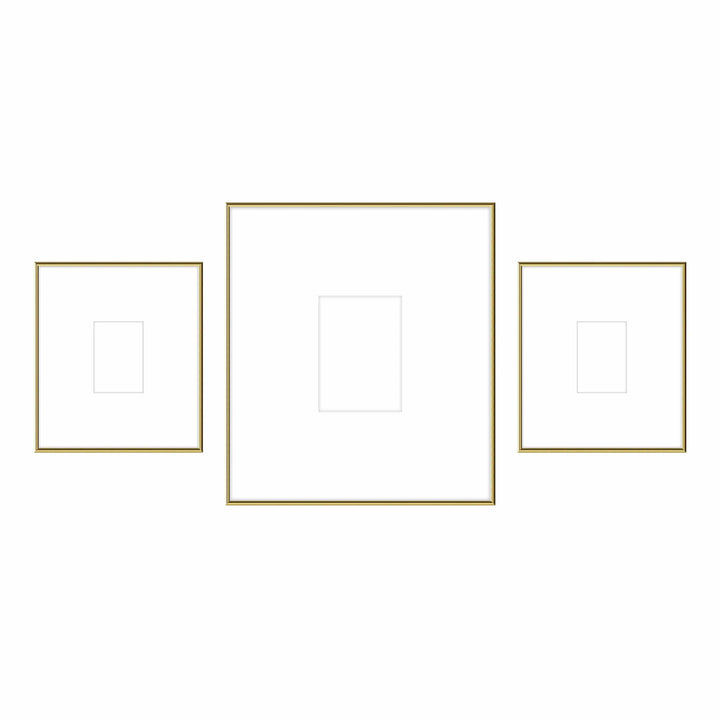 Gallery Wall -Triptych #103 Ashton (Flat) / Gold Gloss Gallery Walls Made Easy