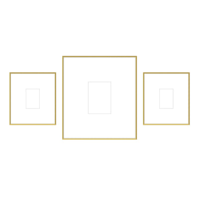 Gallery Wall -Triptych #103 Ashton (Flat) / Gold Satin Gallery Walls Made Easy