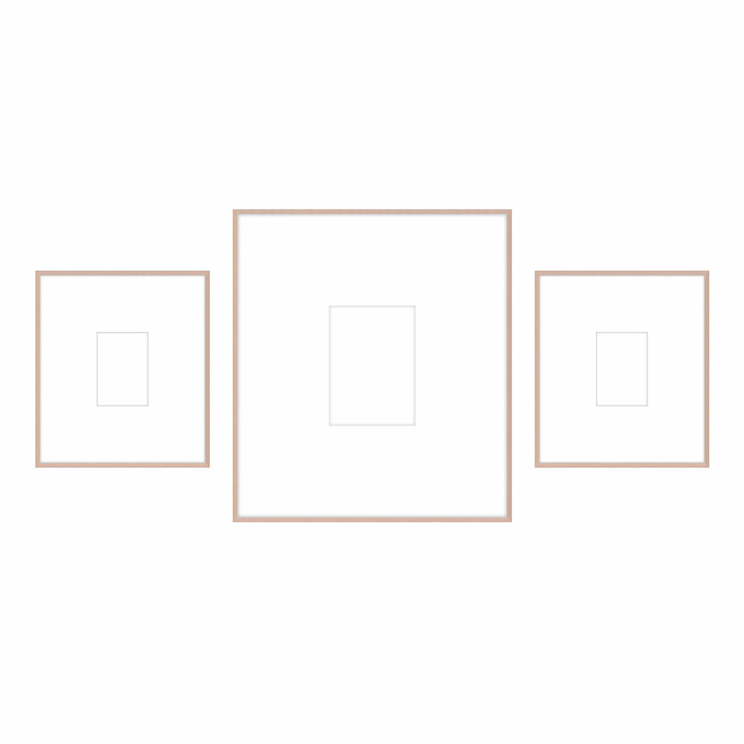 Gallery Wall -Triptych #103 Ashton (Flat) / Rose Gold Gallery Walls Made Easy