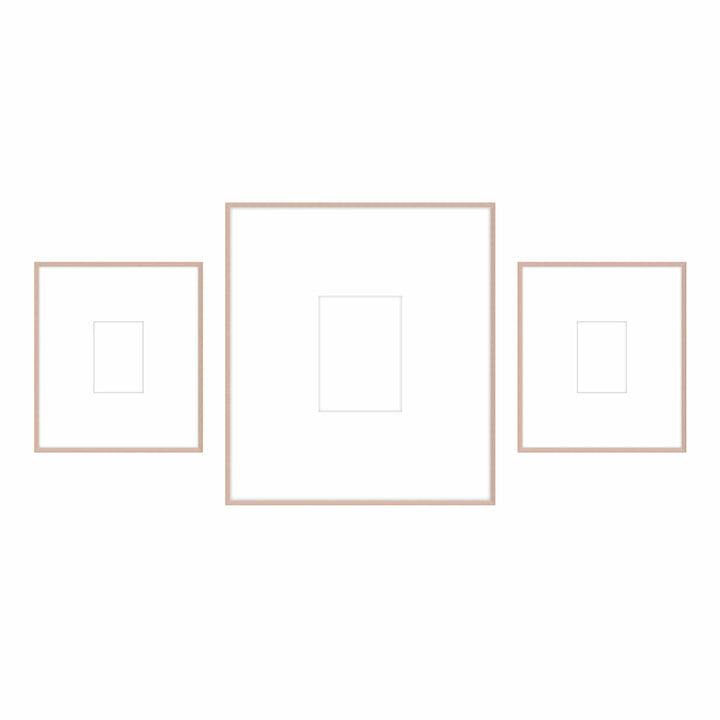 Gallery Wall -Triptych #103 Ashton (Flat) / Rose Gold Gallery Walls Made Easy