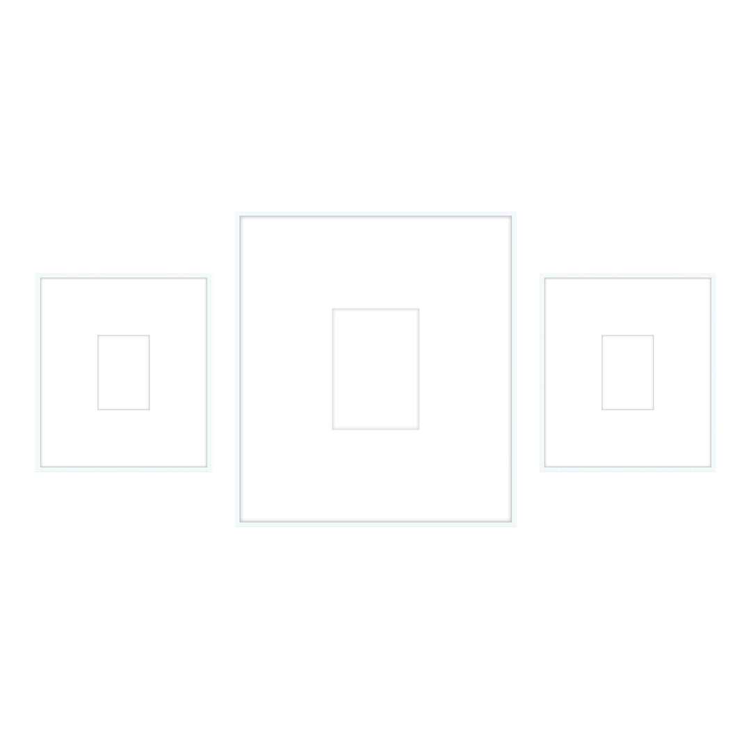 Gallery Wall -Triptych #103 Ashton (Flat) / White Gallery Walls Made Easy