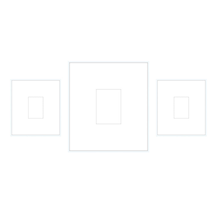 Gallery Wall -Triptych #103 Ashton (Flat) / White Gallery Walls Made Easy