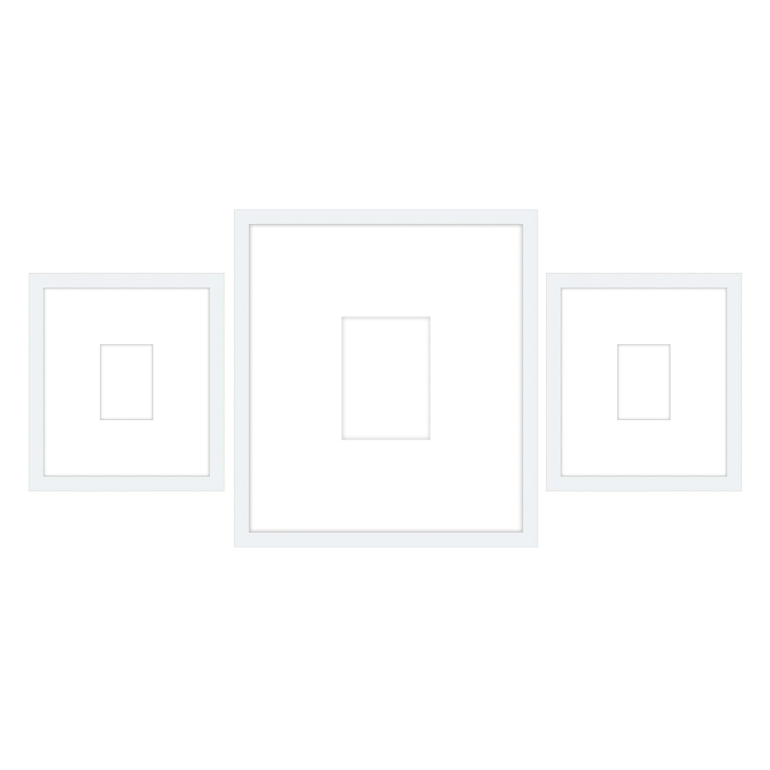 Gallery Wall -Triptych #103 Darby / White Gallery Walls Made Easy