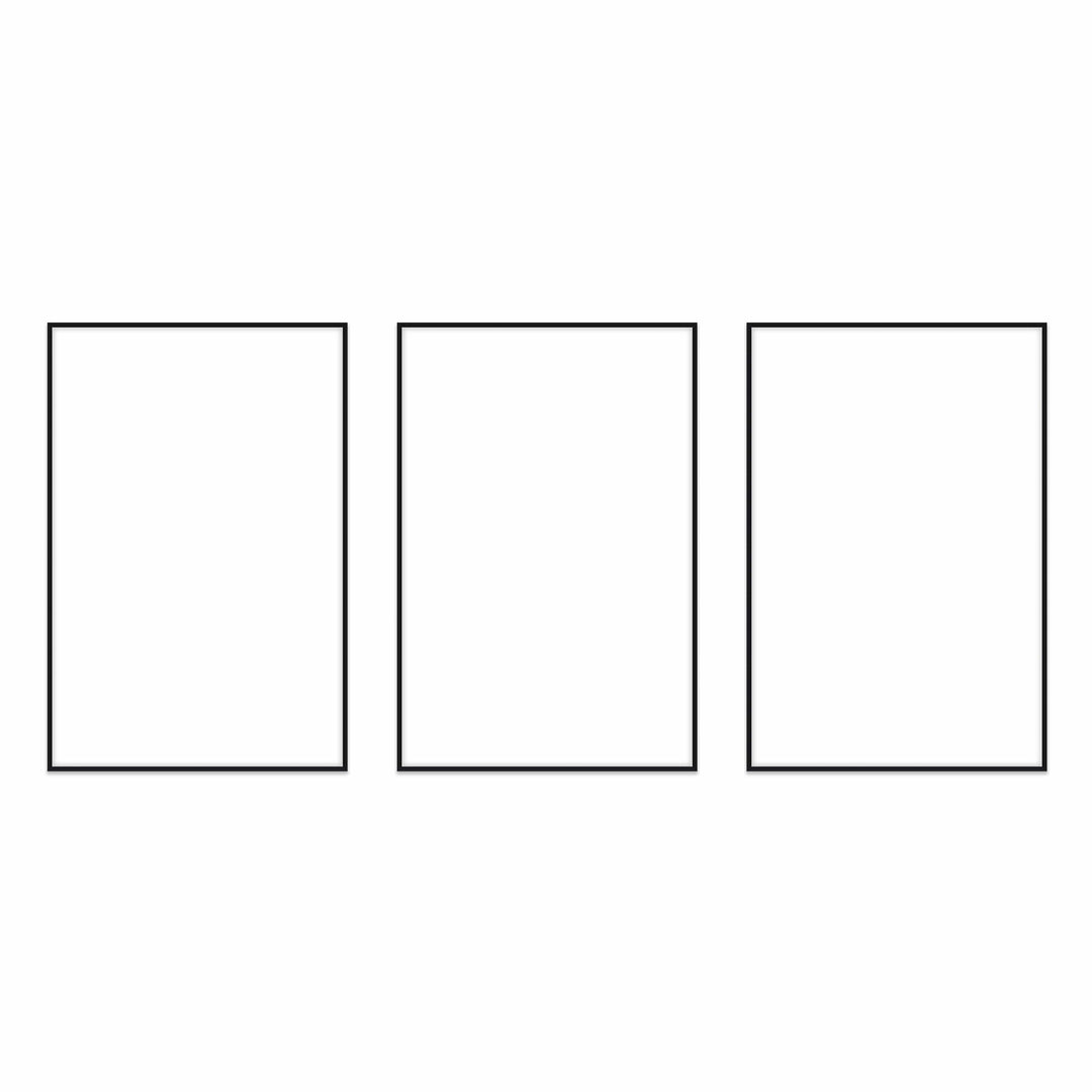 Gallery Wall Triptych #124 Ashton Frame (flat) / Black Satin Gallery Walls Made Easy