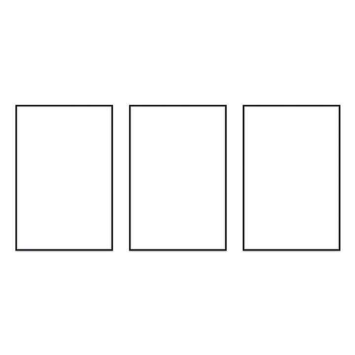 Gallery Wall Triptych #124 Ashton Frame (flat) / Black Satin Gallery Walls Made Easy