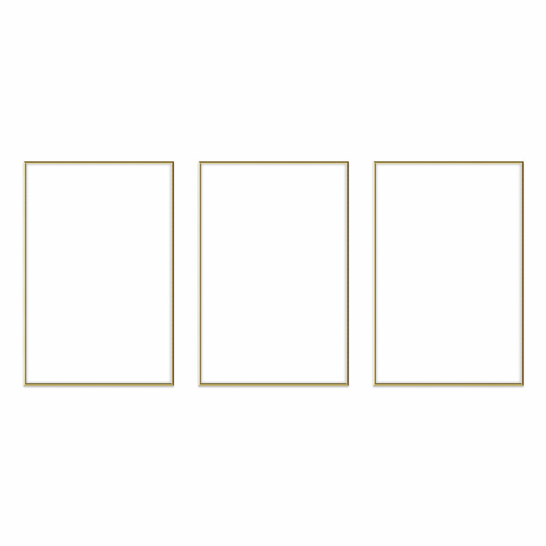 Gallery Wall Triptych #124 Ashton Frame (flat) / Gold Gloss Gallery Walls Made Easy