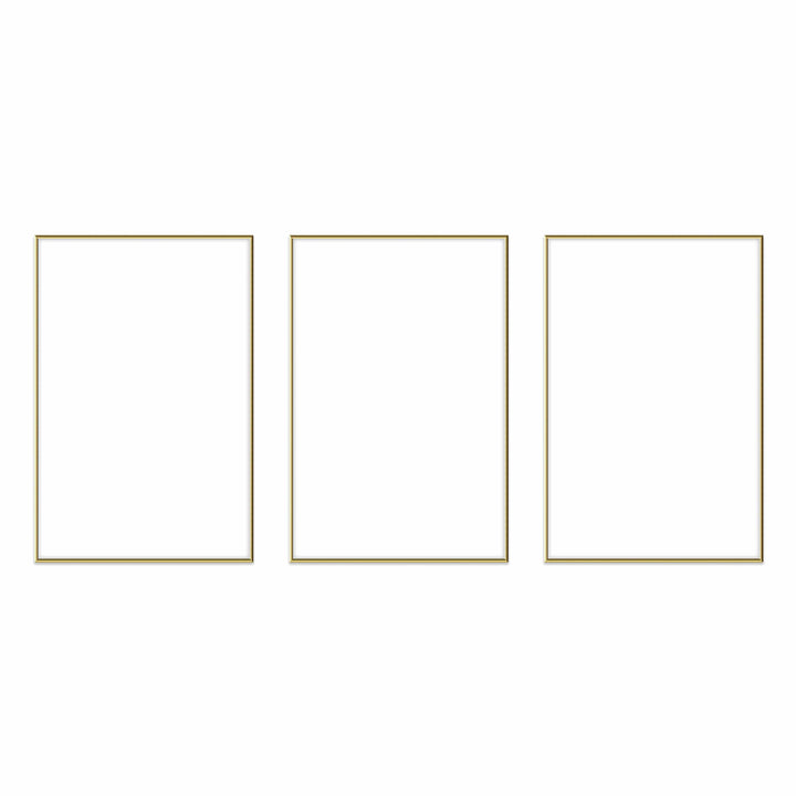 Gallery Wall Triptych #124 Ashton Frame (flat) / Gold Gloss Gallery Walls Made Easy