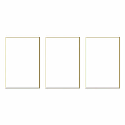 Gallery Wall Triptych #124 Ashton Frame (flat) / Gold Gloss Gallery Walls Made Easy