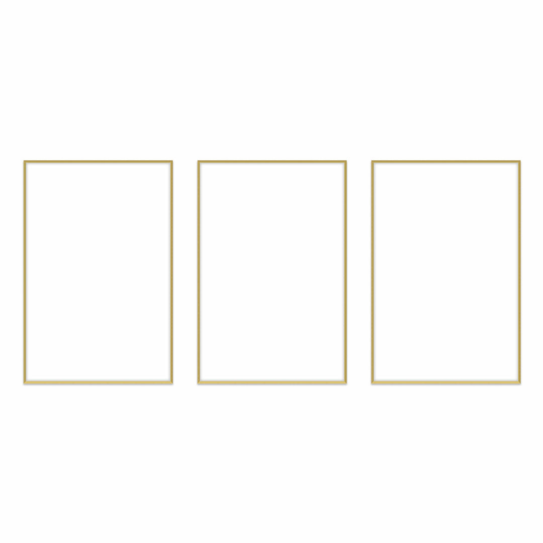 Gallery Wall Triptych #124 Ashton Frame (flat) / Gold Satin Gallery Walls Made Easy