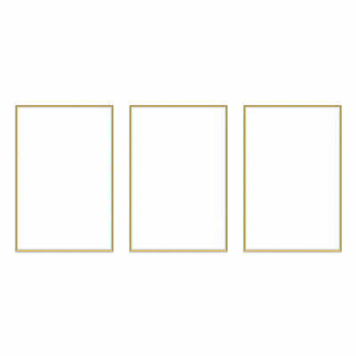 Gallery Wall Triptych #124 Ashton Frame (flat) / Gold Satin Gallery Walls Made Easy