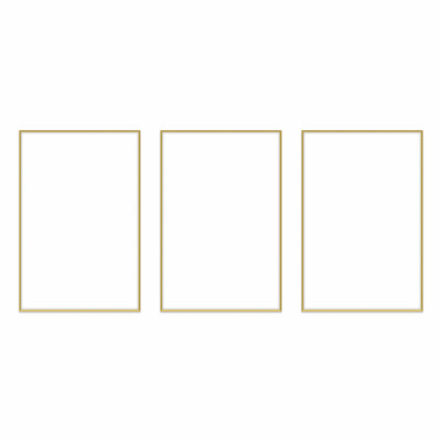Gallery Wall Triptych #124 Ashton Frame (flat) / Gold Satin Gallery Walls Made Easy
