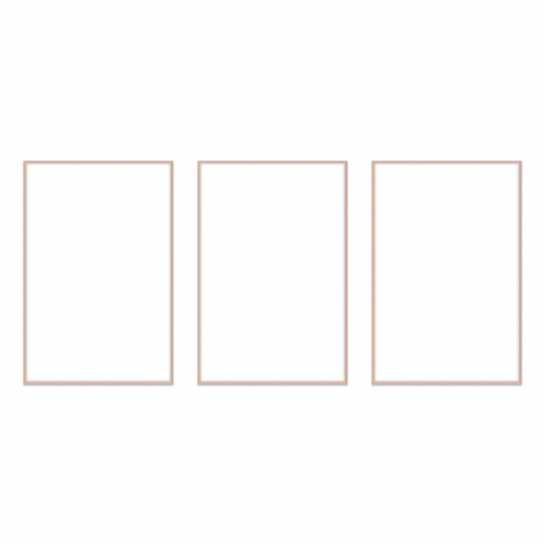 Gallery Wall Triptych #124 Ashton Frame (flat) / Rose Gold Gallery Walls Made Easy