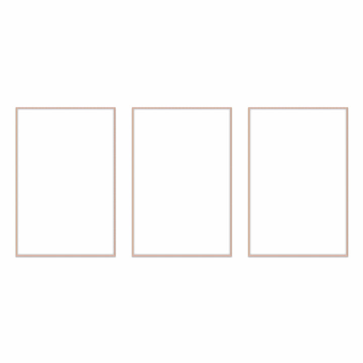 Gallery Wall Triptych #124 Ashton Frame (flat) / Rose Gold Gallery Walls Made Easy