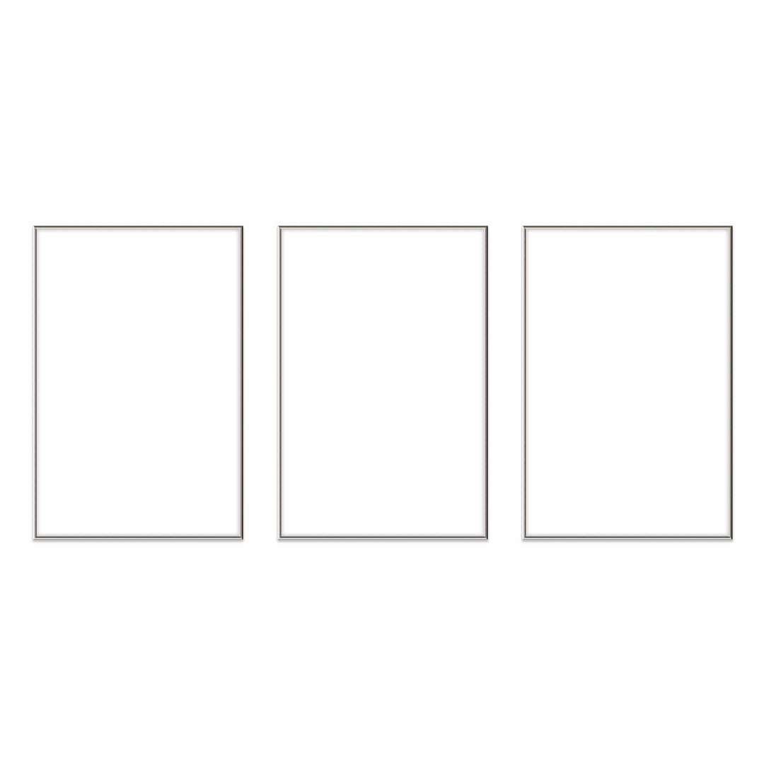Gallery Wall Triptych #124 Ashton Frame (flat) / Silver Gloss Gallery Walls Made Easy