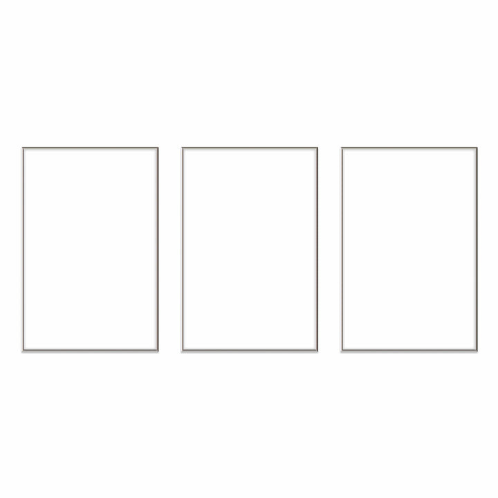 Gallery Wall Triptych #124 Ashton Frame (flat) / Silver Gloss Gallery Walls Made Easy