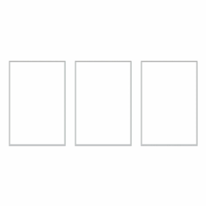 Gallery Wall Triptych #124 Ashton Frame (flat) / Silver Satin Gallery Walls Made Easy