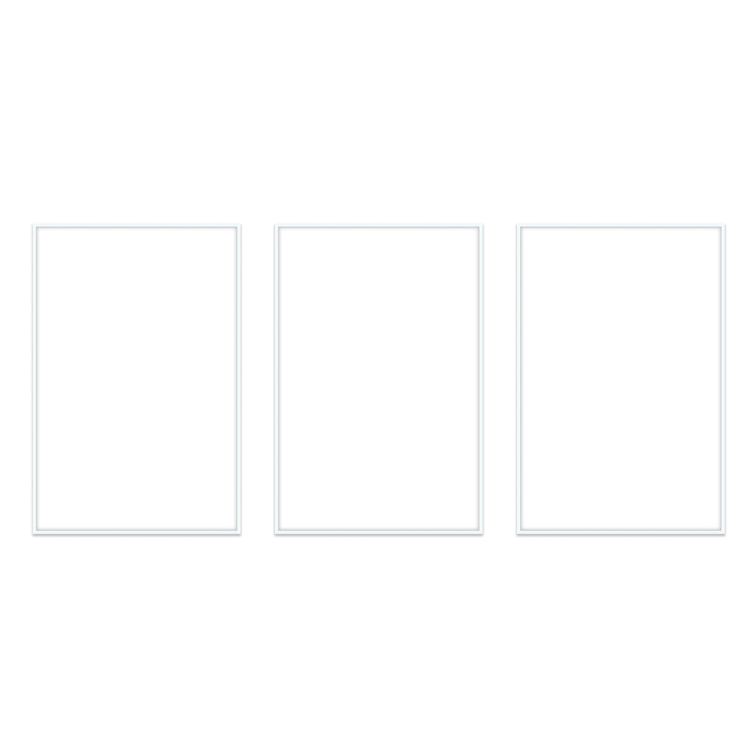 Gallery Wall Triptych #124 Ashton Frame (flat) / White Gallery Walls Made Easy