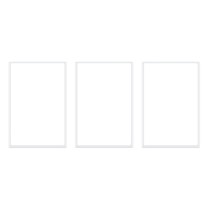 Gallery Wall Triptych #124 Ashton Frame (flat) / White Gallery Walls Made Easy