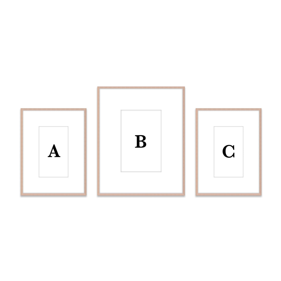 Gallery Wall Triptych #805 Ashton Frame (flat) / Rose Gold Gallery Walls Made Easy