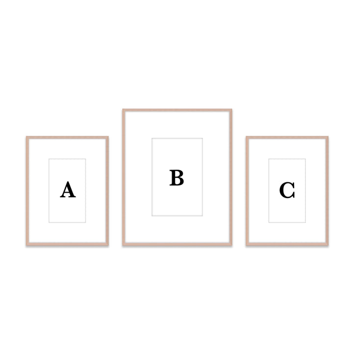 Gallery Wall Triptych #805 Ashton Frame (flat) / Rose Gold Gallery Walls Made Easy