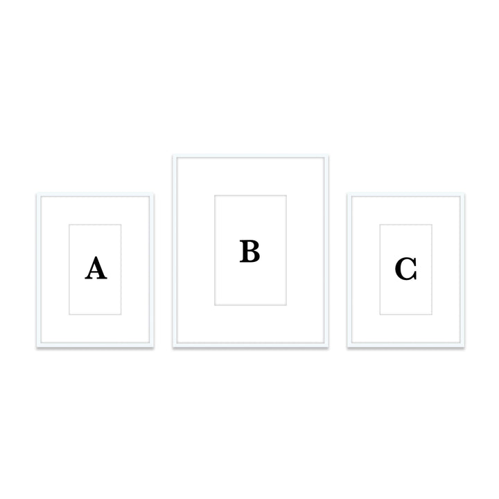 Gallery Wall Triptych #805 Ashton Frame (flat) / White Gallery Walls Made Easy