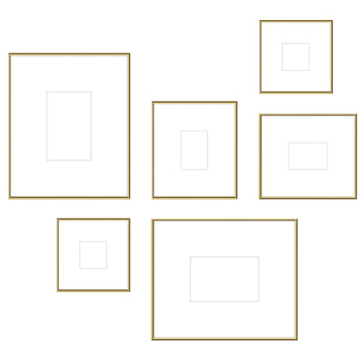 Gallery Wall - #W104 Ashton (Flat) / Gold Gloss Gallery Walls Made Easy