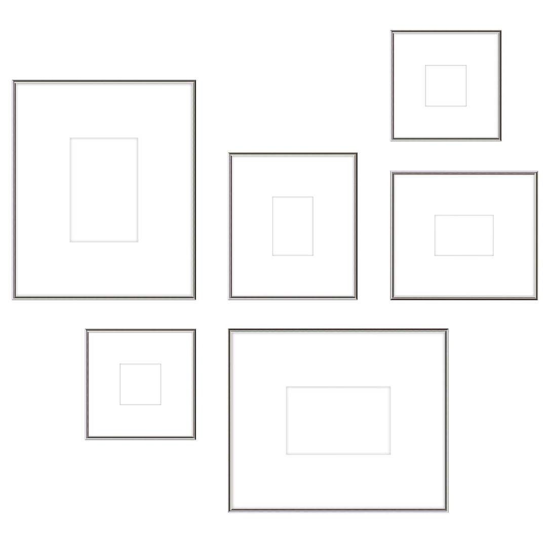 Gallery Wall - #W104 Ashton (Flat) / Silver Gloss Gallery Walls Made Easy