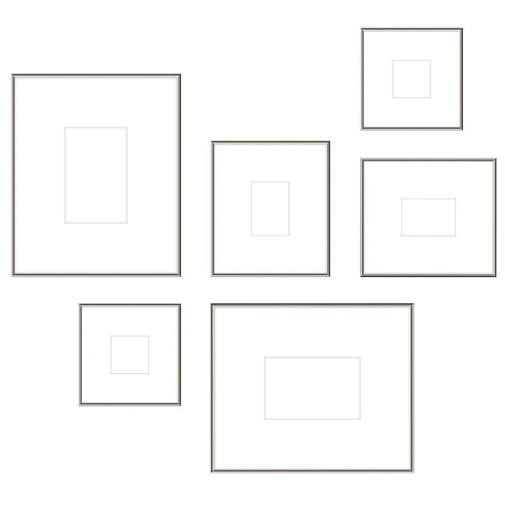 Gallery Wall - #W104 Ashton (Flat) / Silver Gloss Gallery Walls Made Easy