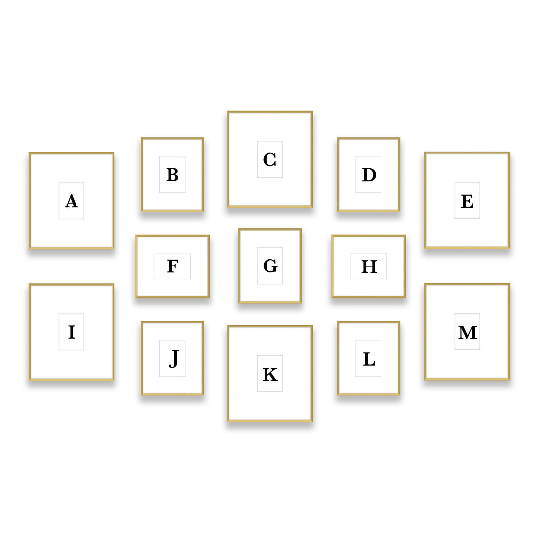 Gallery Wall #W120 Ashton (Flat) / Gold Satin Gallery Walls Made Easy
