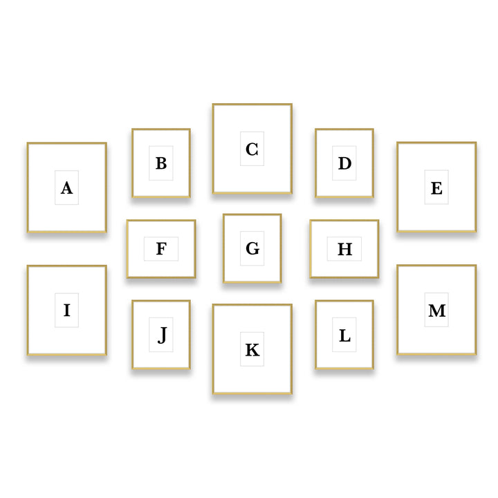 Gallery Wall #W120 Ashton (Flat) / Gold Satin Gallery Walls Made Easy