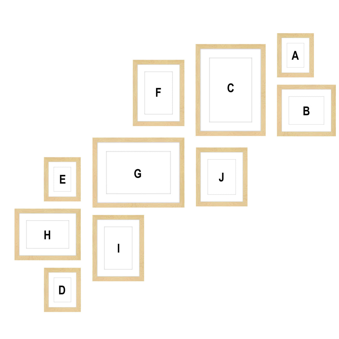 Staircase Art Gallery Wall - #S116A Darby / Sand Gallery Walls Made Easy