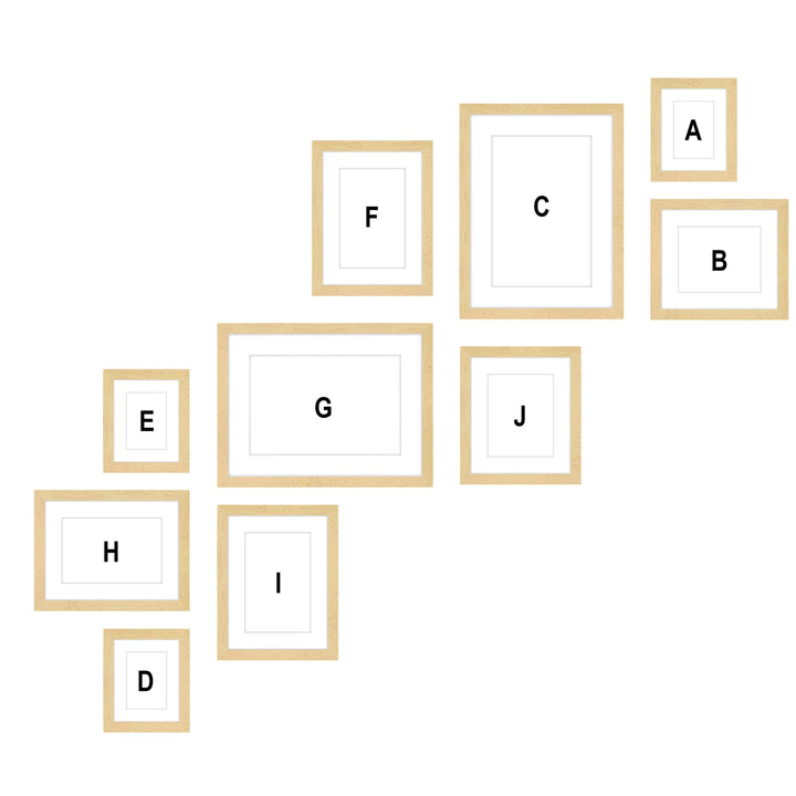 Staircase Art Gallery Wall - #S116A Darby / Sand Gallery Walls Made Easy