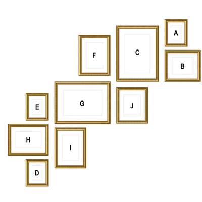Staircase Art Gallery Wall - #S116A Graysen / Gold Satin Gallery Walls Made Easy