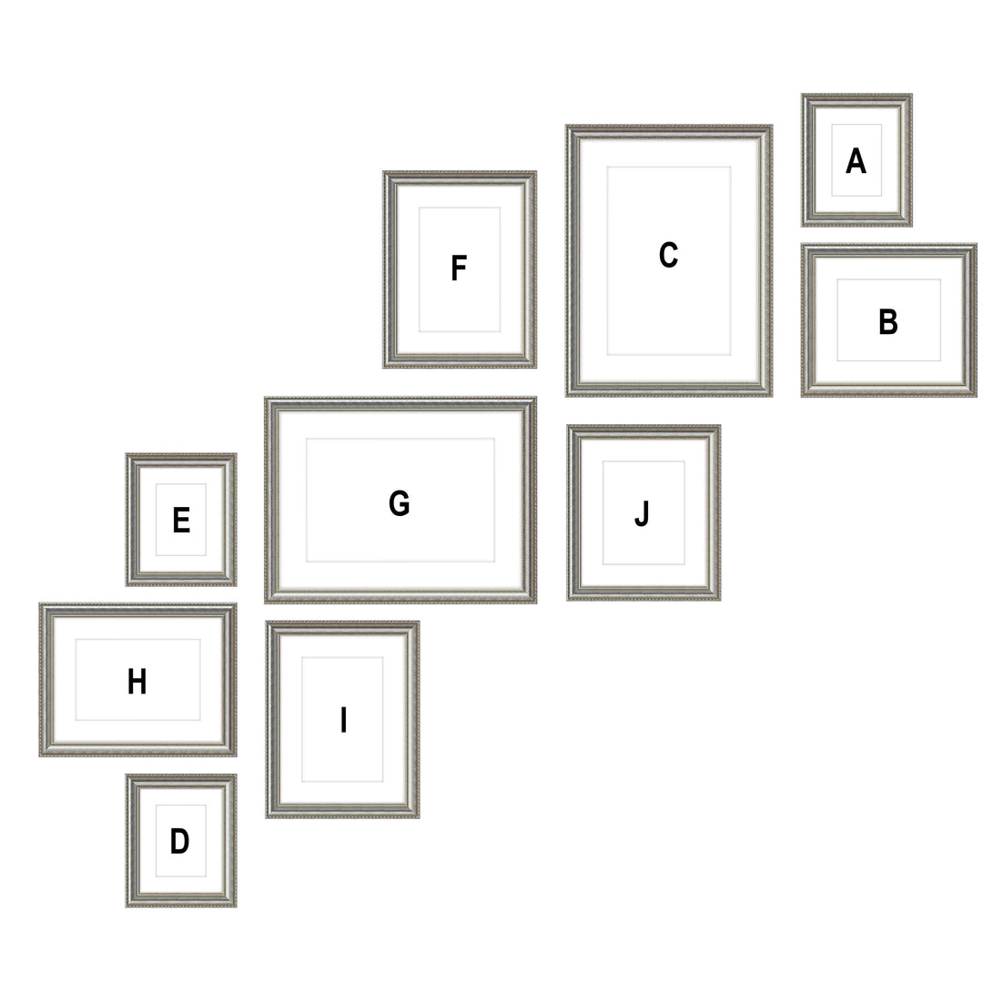 Staircase Art Gallery Wall - #S116A Graysen / Silver Satin Gallery Walls Made Easy