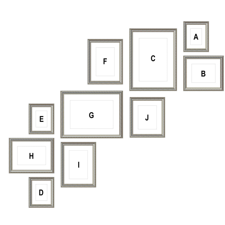Staircase Art Gallery Wall - #S116A Graysen / Silver Satin Gallery Walls Made Easy
