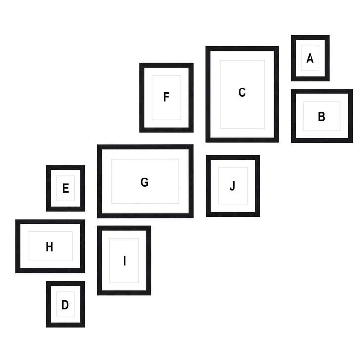 Staircase Art Gallery Wall - #S116A Jensen / Black Grain Gallery Walls Made Easy