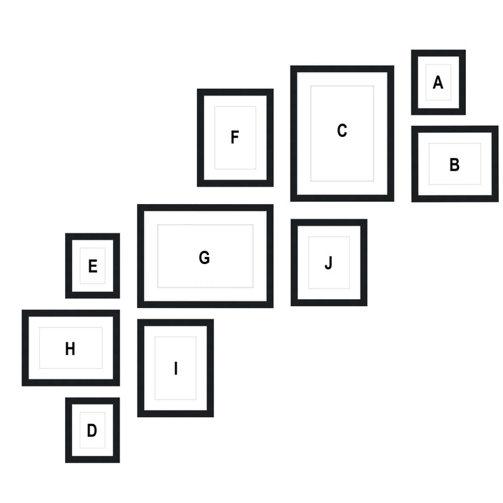 Staircase Art Gallery Wall - #S116A Jensen / Black Satin Gallery Walls Made Easy