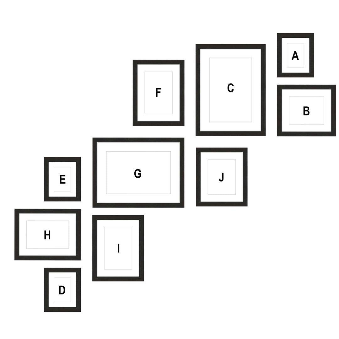 Staircase Art Gallery Wall - #S116A Jensen / Coffee Gallery Walls Made Easy
