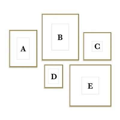 Use Copy of Gallery Wall #803 Ashton Frame (flat) / Gold Gloss Gallery Walls Made Easy